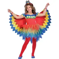 Amscan kostuum Pretty Parrot rood/geel/blauw 11-12 jaar 3-delig