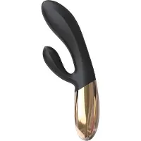 Zini - Dew Rabbit Vibrator Black & Gold