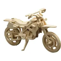 Donau houten bouwset motorcrosser modelbouw 3D puzzel.