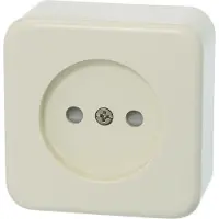 Gamma enkelvoudig stopcontact | serie Andes | opbouw | zonder randaarde | kinderbeveiliging | creme