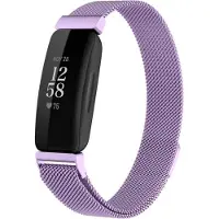 Shop4 - Fitbit Inspire Bandje - Large Metaal Paars