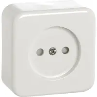 Gamma enkelvoudig stopcontact | serie Andes | opbouw | zonder randaarde | kinderbeveiliging | wit
