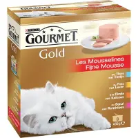 Gourmet Gold Fijne Mousse - Zalm & Kip - Kattenvoer - 8 x (8 x 85) g
