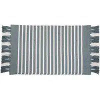 Walra Badmat Stripes & Structure Jeans Blauw Wit-60 x 100 cm