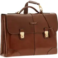 The bridge Vespucci aktetas leder 40 cm Laptopcompartiment bruin