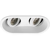 BES LED Spot Armatuur GU10 - Pragmi Zano Pro - GU10 Inbouwspot - Ovaal Dubbel - Wit - Aluminium - Kantelbaar - 185x93mm