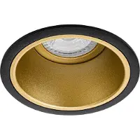 BES LED Spot Armatuur GU10 - Pragmi Minko Pro - GU10 Inbouwspot - Rond - Zwart/Goud - Aluminium - Verdiept - Ø90mm