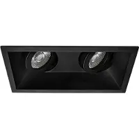 BES LED Spot Armatuur GU10 - Pragmi Zano Pro - GU10 Inbouwspot - Rechthoek Dubbel - Zwart - Aluminium - Kantelbaar - 185x93mm