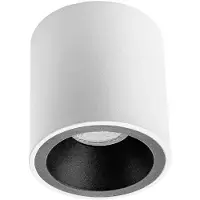 BES LED Opbouwspot GU10 - Pragmi Cliron Pro - Opbouw Rond - Mat Wit/Zwart - Aluminium - Verdiept - Ø90mm