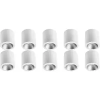 BES LED Opbouwspot 10 Pack - Pragmi Cliron Pro - GU10 Fitting - Opbouw Rond - Mat Wit/Zilver - Aluminium - Verdiept - Ø90mm