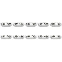 BES LED 10x Spot Armatuur - GU10 Inbouwspot - Pragmi Zano Pro Ovaal Dubbel - Wit - Aluminium - Kantelbaar - 185x93mm