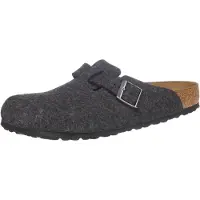 Birkenstock Muiltjes 'Boston' donkergrijs / zilver