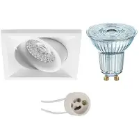 BES LED LED Spot Set - LEDVANCE Parathom PAR16 940 36D - Pragmi Qiundo Pro - GU10 Fitting - Dimbaar - Inbouw Vierkant - Mat Wit