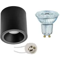 BES LED Opbouwspot Set - LEDVANCE Parathom PAR16 940 36D - Pragmi Cliron Pro - GU10 Fitting - Dimbaar - Opbouw Rond - Mat Zwart