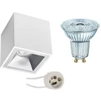 BES LED Opbouwspot Set - LEDVANCE Parathom PAR16 940 36D - Pragmi Cliron Pro - GU10 Fitting - Dimbaar - Opbouw Vierkant - Mat