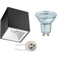 BES LED Opbouwspot Set - LEDVANCE Parathom PAR16 940 36D - Pragmi Cliron Pro - GU10 Fitting - Dimbaar - Opbouw Vierkant - Mat