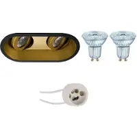 BES LED LED Spot Set - LEDVANCE Parathom PAR16 940 36D - Pragmi Zano Pro - GU10 Fitting - Dimbaar - Inbouw Ovaal Dubbel - Mat