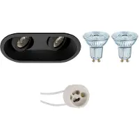 BES LED LED Spot Set - LEDVANCE Parathom PAR16 940 36D - Pragmi Zano Pro - GU10 Fitting - Dimbaar - Inbouw Ovaal Dubbel - Mat