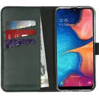 Selencia Echt Leren Bookcase voor de Samsung Galaxy A20e - Groen