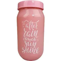Redhart Voorraadpot SUMANO met tekst - Roze - Glas - Ø 8 x h 18 cm