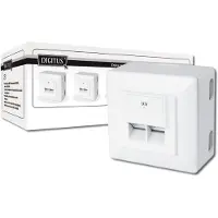 Digitus DN-9006/B5-N Netwerkdoos Opbouw (op muur) CAT 6 2 poorten Zuiver wit 5 stuk(s)