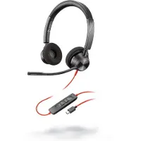 Poly Blackwire 3320 | Zwart/Rood