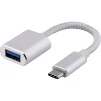 Deltaco USBC-1276 USB-C 3.1 Gen 1 naar USB-A OTG Adapter - 5Gbps - Zilver