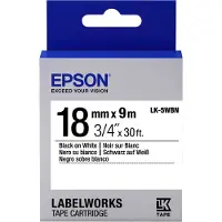 Epson LK-5WBN tape zwart op wit 18 mm (origineel)