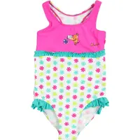 Playshoes Badpak 'DIE MAUS' geel / jade groen / fuchsia / wit