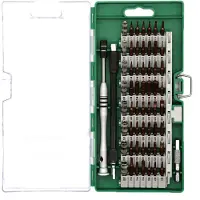 Deltaco VK-55 Gereedschap set smartphone reparatie, 58 stuks, Precisie CRV, groen