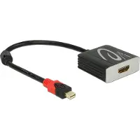 DeLOCK 62735 DisplayPort-kabel DisplayPort / HDMI Aansluitkabel DisplayPort-bus, HDMI-A-bus 0.2 m Zwart 4K UHD