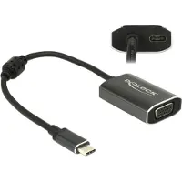 DeLOCK Premium USB-C naar VGA en USB-C PD adapter met DP Alt Mode (1920 x 1200) / zwart - 0,20 meter