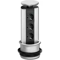 Schulte elektrotechnik Powerport 3-voudig inbouw stopcontact RVS/Zwart