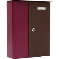 Rottner Brievenbus Splashy Bordeaux Rood met Houtlook Deur