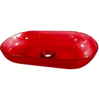 Best design Waskom opbouw 54x34x12 cm resin transparant rood