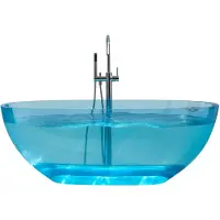 Best design Vrijstaand Ligbad 170x78x56 cm Resin Transparant Blauw