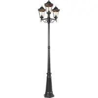 QAZQA Buitenlantaarn zwart 220 cm 3-lichts IP44 - Havana