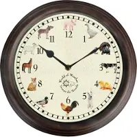 Esschert Design Horloge avec sons d'animaux de ferme
