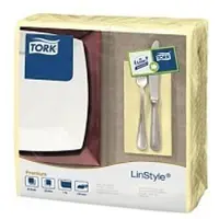 Tork LinStyle servet 39x39cm 1/8-vouw champagne 12x50