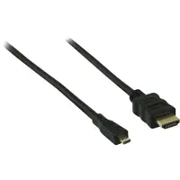 Dolphix Micro HDMI - HDMI kabel - versie 1.4 (4K 30Hz) - verguld / zwart - 10 meter