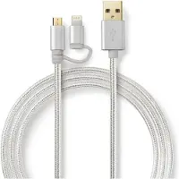 Nedis Apple Lightning en Micro USB 2.0 | 2 in 1 kabel | 2 meter