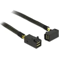 DeLOCK Mini-SAS HD SFF-8643 naar haakse Mini-SAS HD SFF-8643 data kabel / zwart - 1 meter