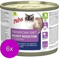 Prins 6x NatureCare Diet Kattenvoer Nat Weight Reduction & Diabetic 200 gr