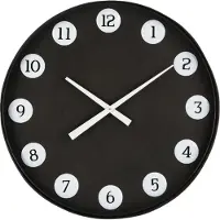 J-Line Klok Rond Metaal Zwart 71x6,5x71