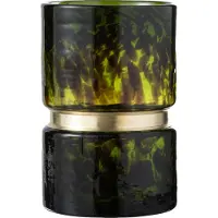 J-Line Vase speck glass green/black/gold small