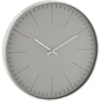 J-Line Silvester klok - kunststof - zilver - Ø 39 cm - woonaccessoires