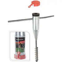 Pro Garden Parasolhouder Grondboor Metaal Zilver zilver Metaal Parasolvoet