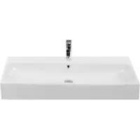 Sanicare Q17 keramische wastafel 101x46.5cm met 1 kraangat wit