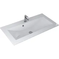 Sanicare Q4 mineraalmarmeren wastafel 99.2x45cm met 1 kraangat wit