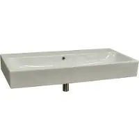 Sanicare Q17 keramische wastafel 101x46.5cm zonder kraangaten wit
